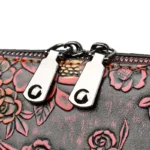 Vintage flower embossed luxury women tote bag - Image 7
