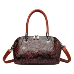 Vintage flower embossed luxury women tote bag