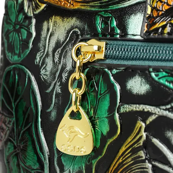 Vintage style flower embossed design handbag - Image 4