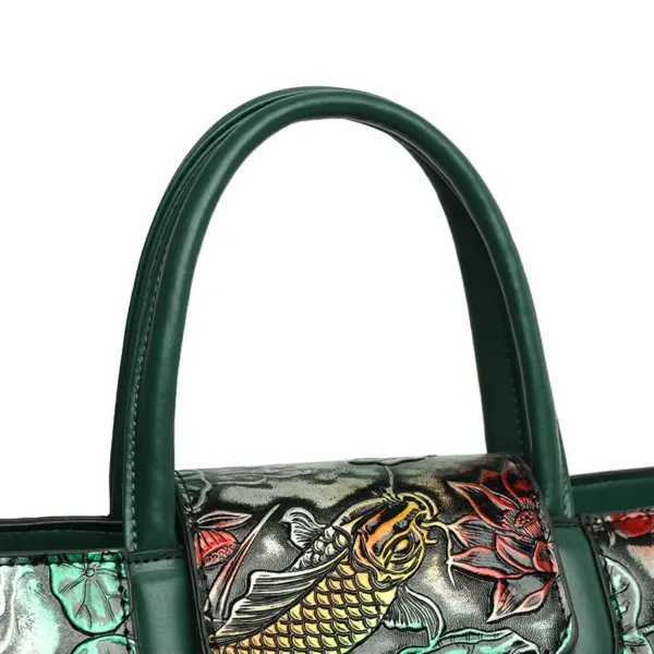 Vintage style flower embossed design handbag - Image 5