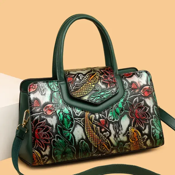 Vintage style flower embossed design handbag - Image 9