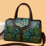 Vintage style flower embossed design handbag - Image 10