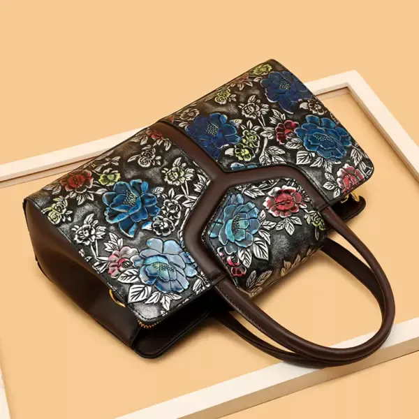 Vintage style flower embossed design handbag - Image 14