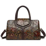 Vintage style flower embossed design handbag
