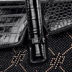 Elegant crocodile embossed bright leather handbag - Image 13