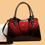 Splicing design bright leather women handbag - Image 13