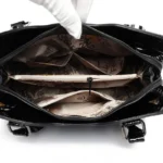 Splicing design bright leather women handbag - Image 15