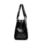 Splicing design bright leather women handbag - Image 4