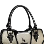 Splicing design bright leather women handbag - Image 7