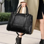 Croc curved large capacity women tote bag - Image 15