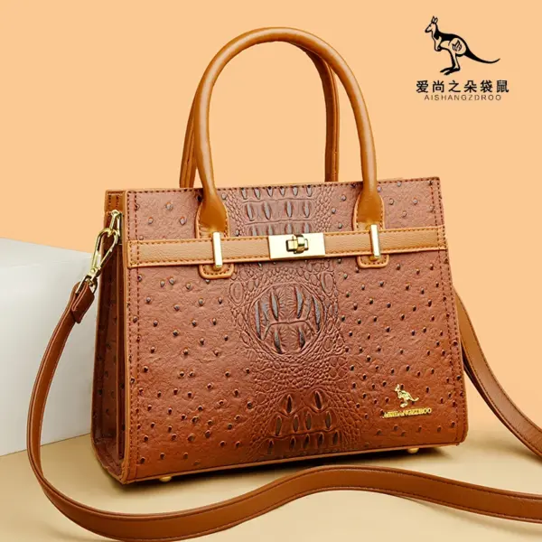 Croc embossed elegant women tote bag - Image 9