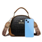 Croc embossed round pattern women designer bag - Image 2