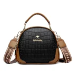 Croc embossed round pattern women designer bag