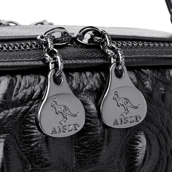 Croc embossed vintage square handbag - Image 5