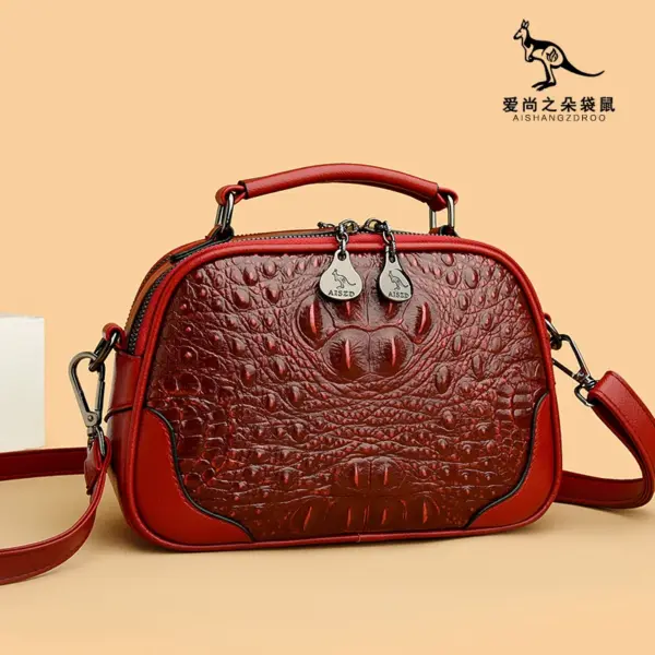 Croc embossed vintage square handbag - Image 11