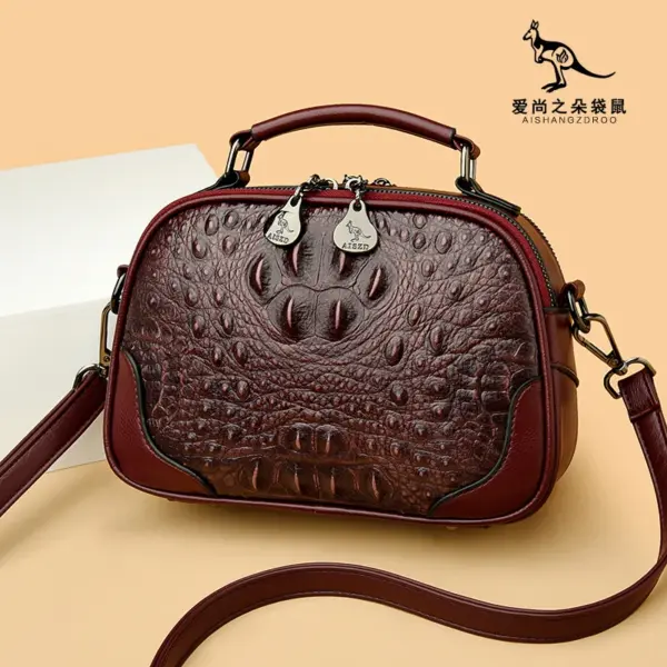 Croc embossed vintage square handbag - Image 13