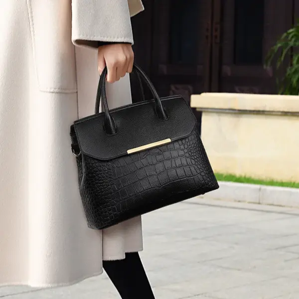 Crocodile curved elegant women tote bag - Image 14