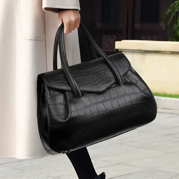 Crocodile embossed pattern elegant tote bag - Image 14