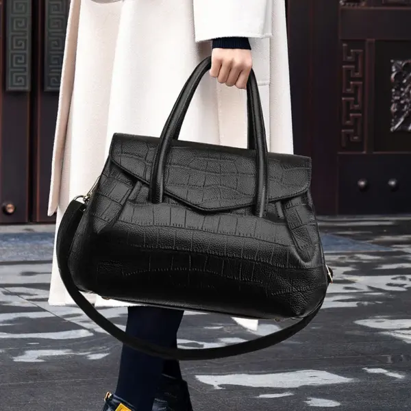 Crocodile embossed pattern elegant tote bag - Image 15