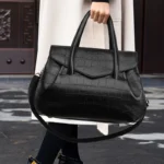 Crocodile embossed pattern elegant tote bag - Image 16