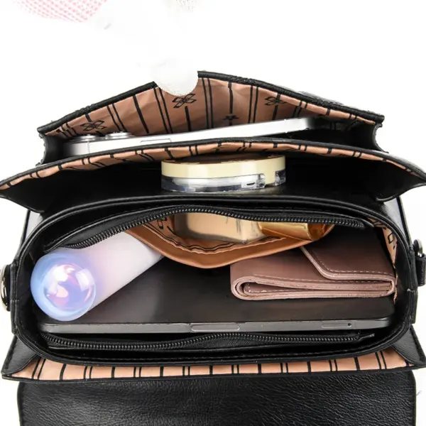 Elegant lattice vegan leather women handbag - Image 11