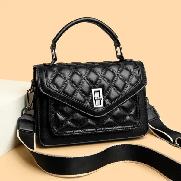 Elegant lattice vegan leather women handbag - Image 12