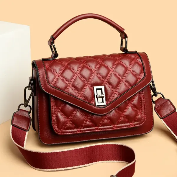 Elegant lattice vegan leather women handbag - Image 13