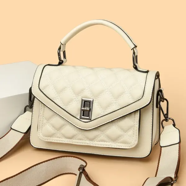 Elegant lattice vegan leather women handbag - Image 16