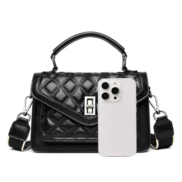 Elegant lattice vegan leather women handbag - Image 2