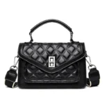 Elegant lattice vegan leather women handbag