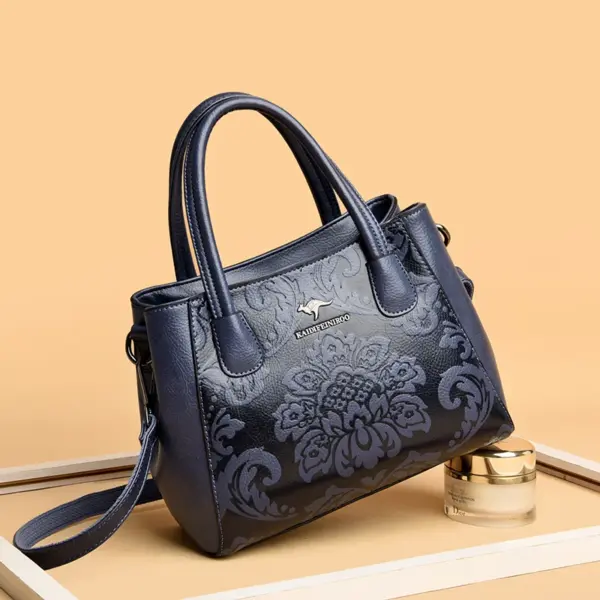 Flower embossed design shoulder tote bag - Image 8