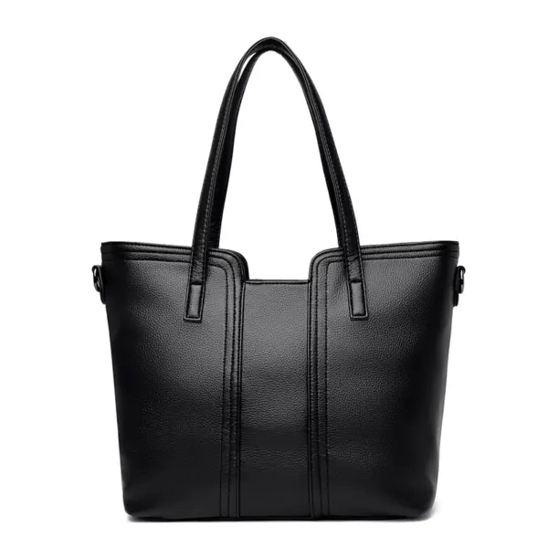 Large capacity soft leather commuter tote bag - Image 3