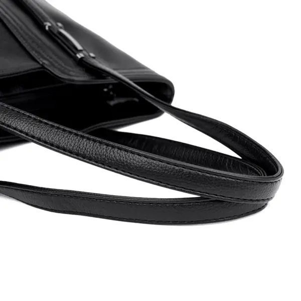 Large capacity soft leather commuter tote bag - Image 5