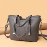 Large capacity soft leather commuter tote bag - Image 7