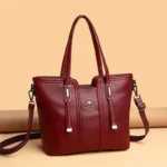 Large capacity soft leather commuter tote bag - Image 8