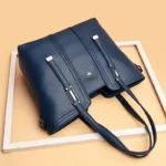 Large capacity soft leather commuter tote bag - Image 10