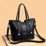 Large capacity soft leather commuter tote bag - Image 11
