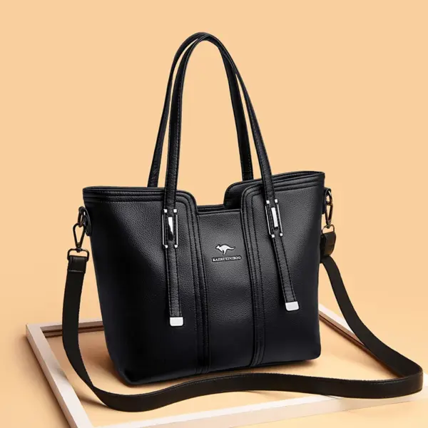 Large capacity soft leather commuter tote bag - Image 11