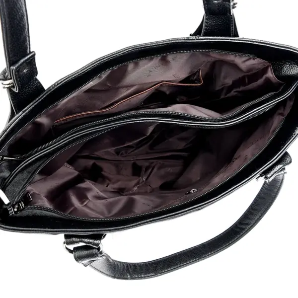 Large capacity soft vegan leather tote bag - Image 9