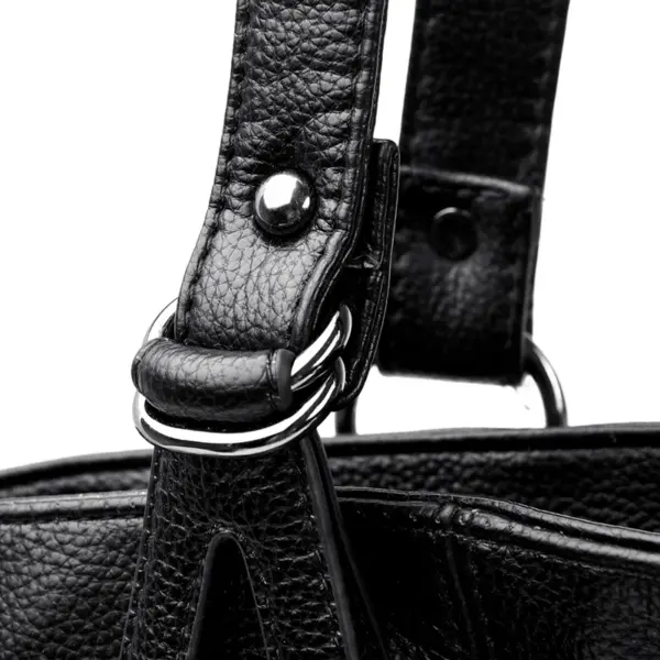 Large capacity soft vegan leather tote bag - Image 11