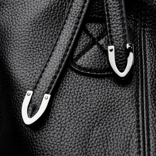 Large capacity soft vegan leather tote bag - Image 12