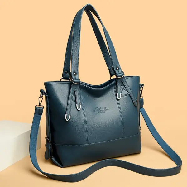 Large capacity soft vegan leather tote bag - Image 13