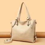 Large capacity soft vegan leather tote bag - Image 17