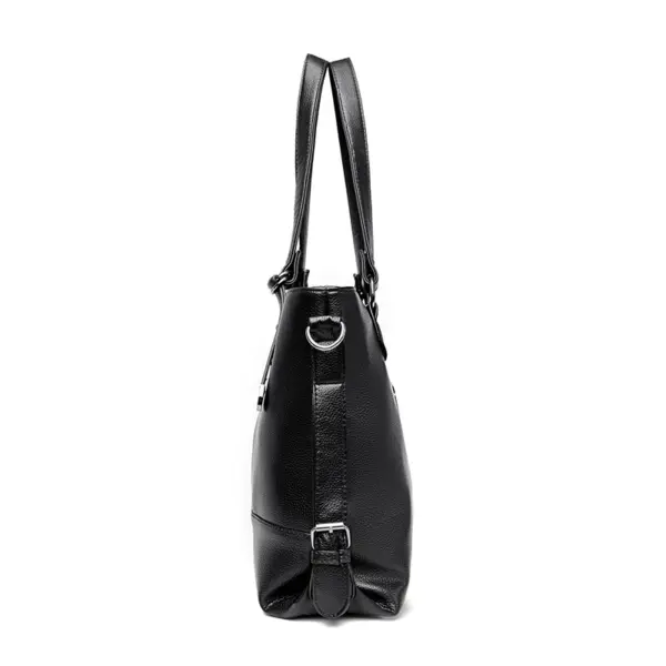 Large capacity soft vegan leather tote bag - Image 5