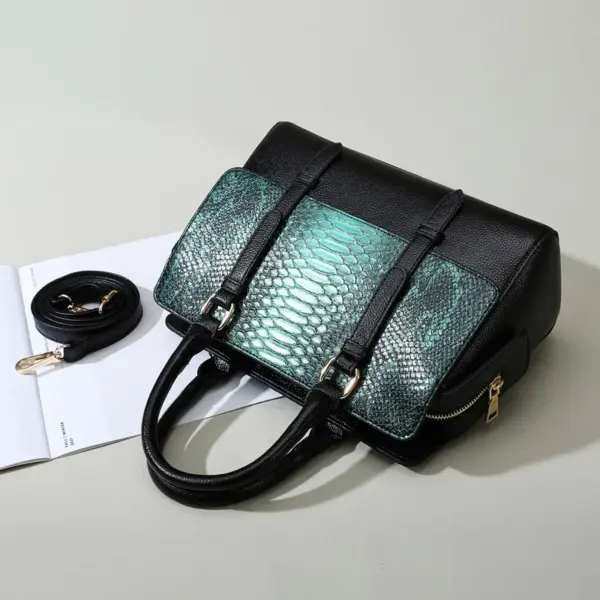 Luxury Snakeskin Embossed Women Tote Bag - Image 13