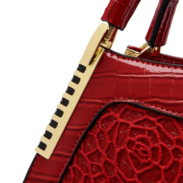 Embossed pattern round designer handbag - Image 8