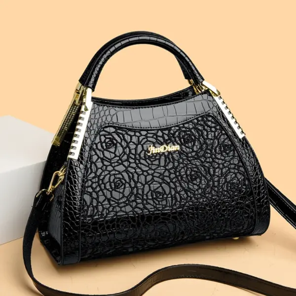 Embossed pattern round designer handbag - Image 9