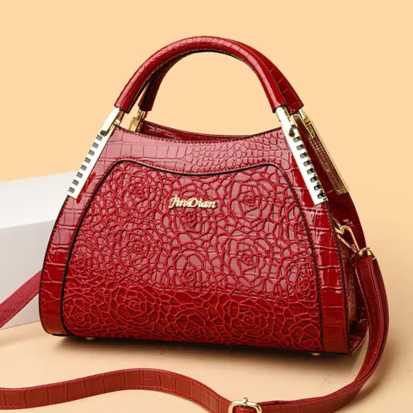 Embossed pattern round designer handbag - Image 10