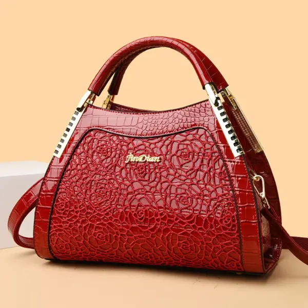 Embossed pattern round designer handbag - Image 11