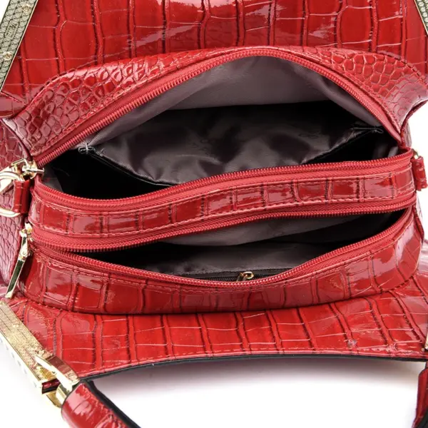 Embossed pattern round designer handbag - Image 12